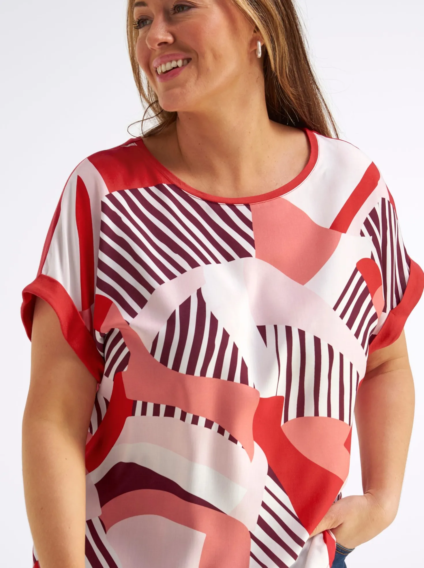 Blusenshirt mit Grafikprint vorn