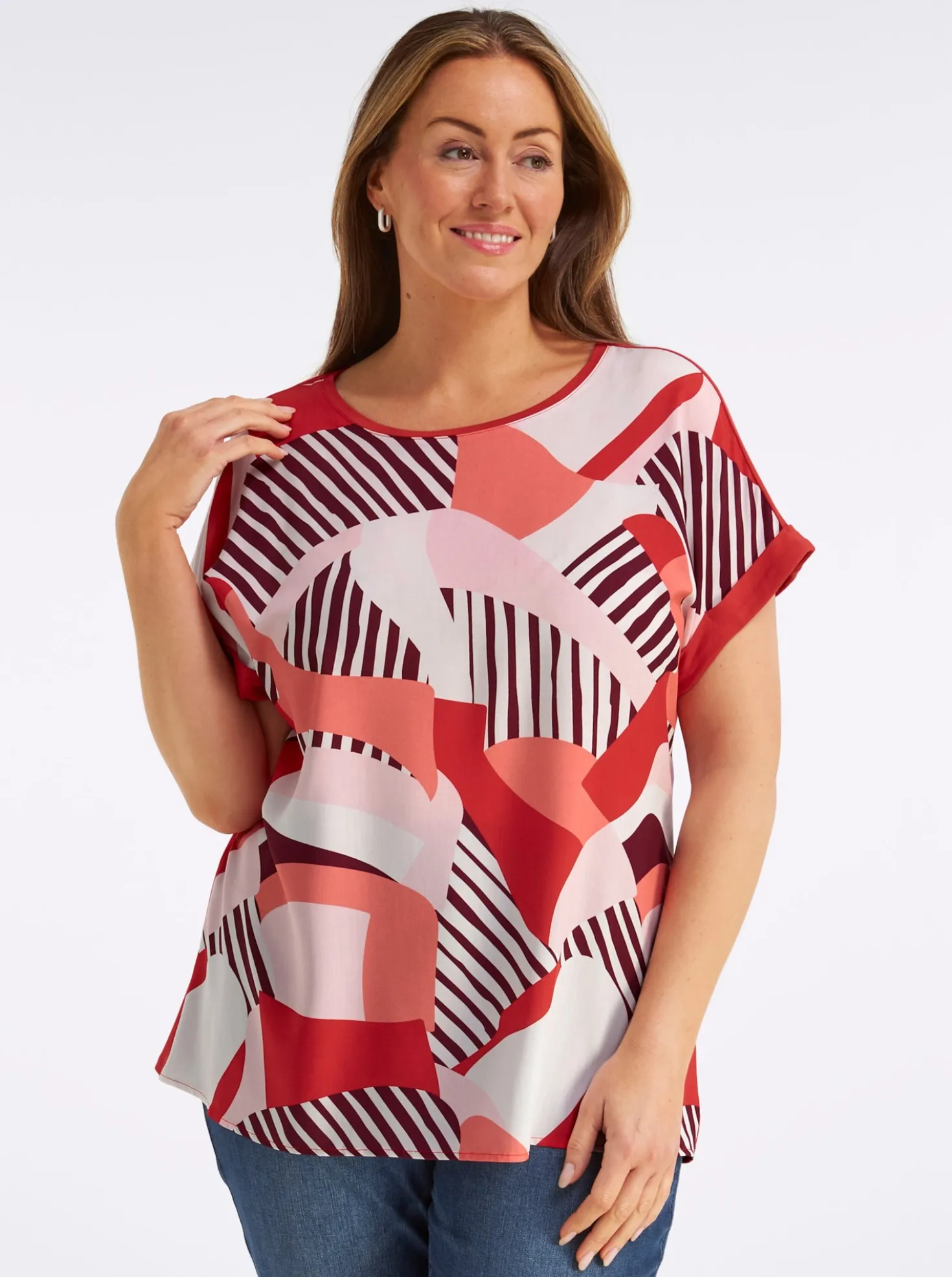 Blusenshirt mit Grafikprint vorn