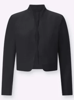 Bolerojacke mit Wellenabschluss, Stehkragen