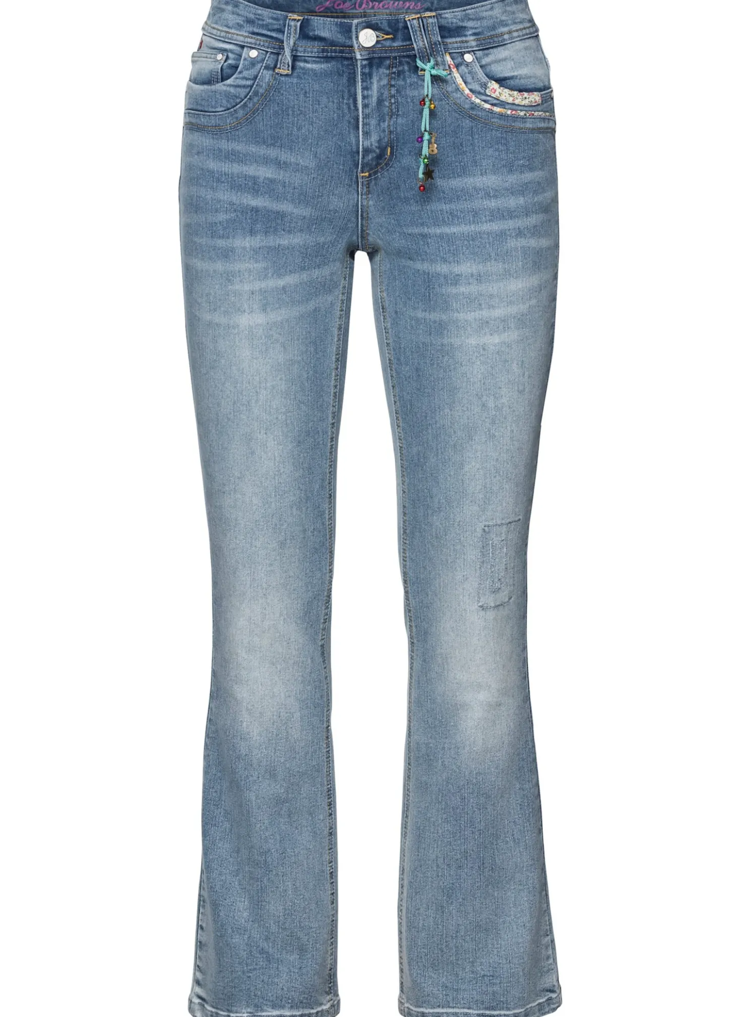 Bootcut-Jeans im Used-Look