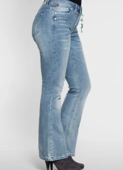 Bootcut-Jeans im Used-Look