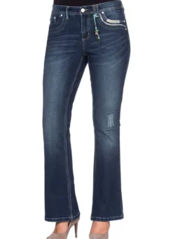 Bootcut-Jeans im Used-Look