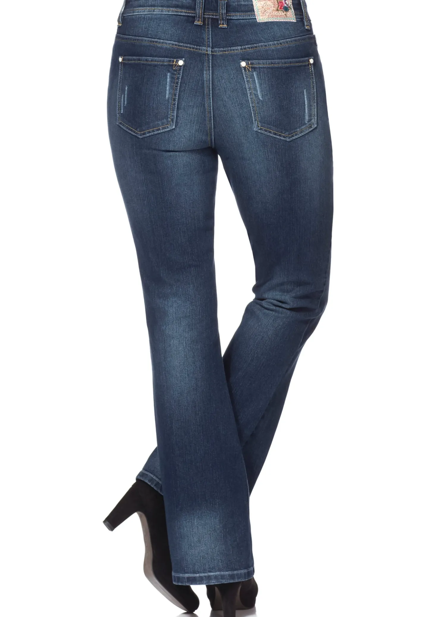 Bootcut-Jeans im Used-Look