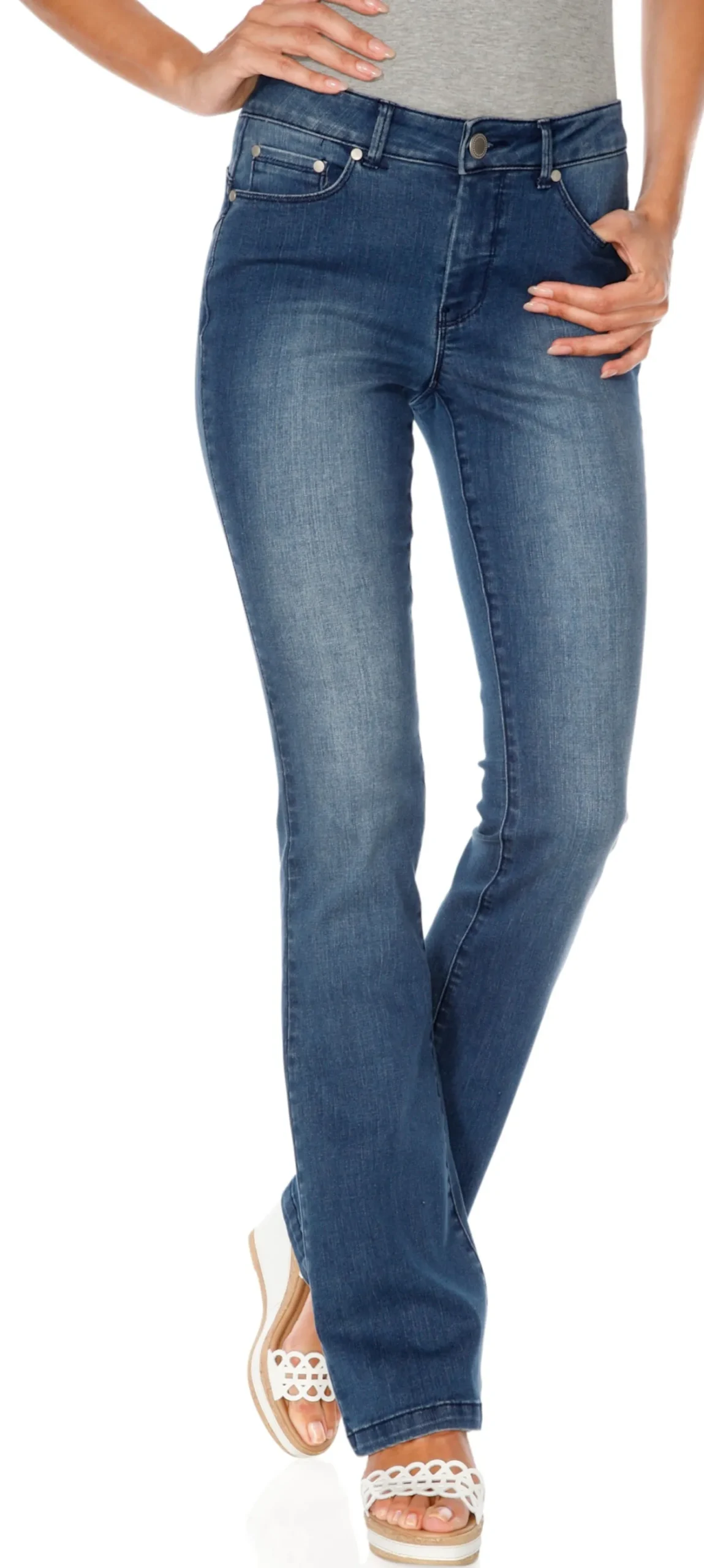 Bootcut-Jeans mit Bauchweg-Effekt