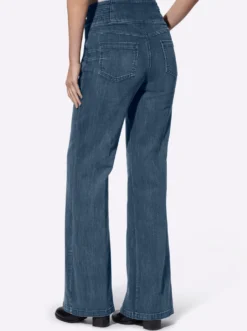 Bootcut-Jeans mit breitem Bund