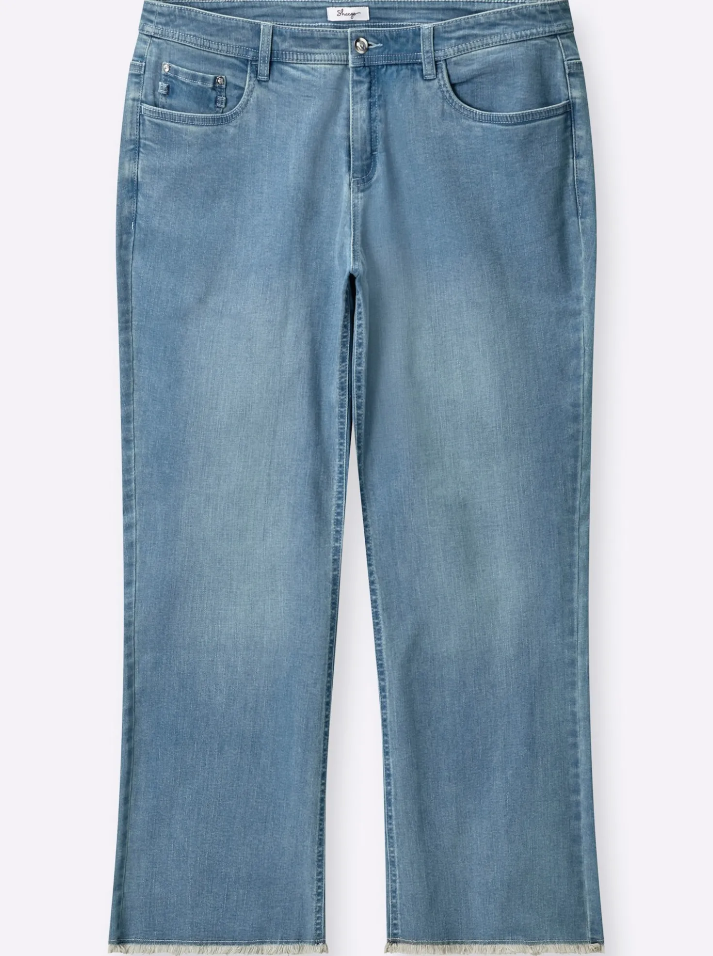 Bootcut-Jeans mit Fransensaum