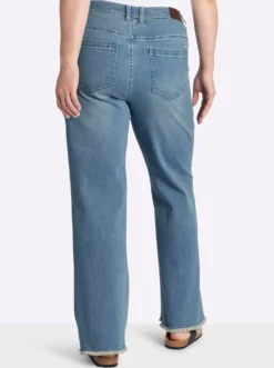 Bootcut-Jeans mit Fransensaum