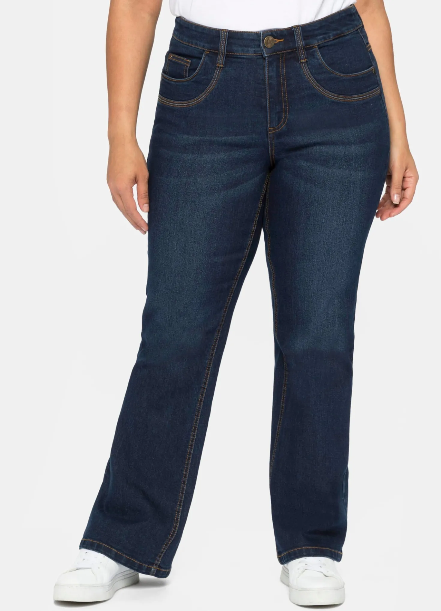 Bootcut-Jeans mit innen regulierbarer Bundweite