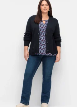 Bootcut-Jeans mit schmalem Bein und bequemer Taille