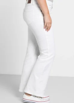 Bootcut-Jeans mit Used-Effekten