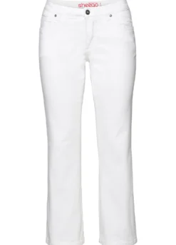 Bootcut-Jeans mit Used-Effekten