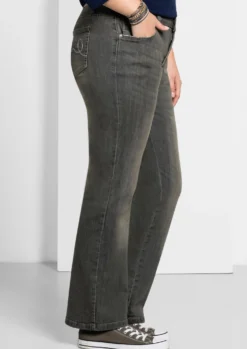 Bootcut-Jeans mit Used-Effekten