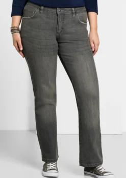 Bootcut-Jeans mit Used-Effekten