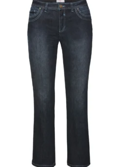Bootcut-Jeans mit Used-Effekten