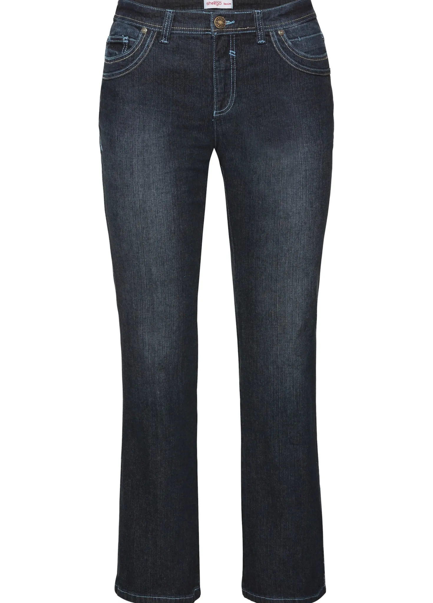 Bootcut-Jeans mit Used-Effekten