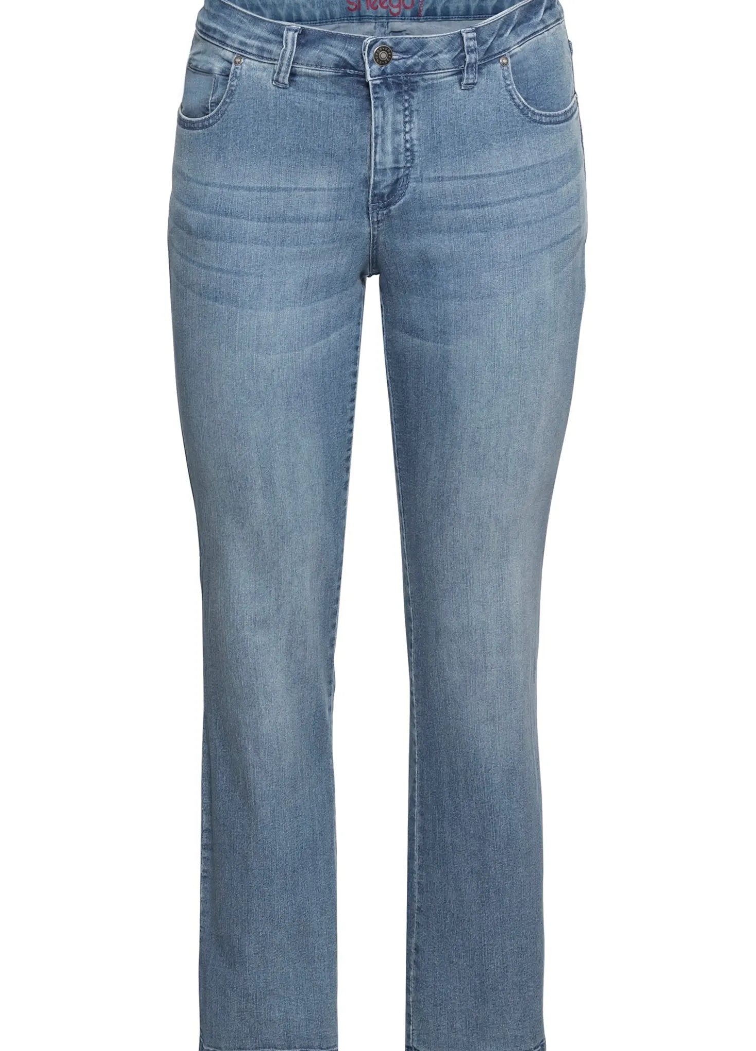 Bootcut-Jeans mit Used-Effekten