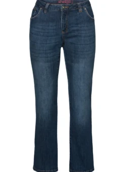 Bootcut-Jeans mit Used-Effekten