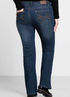 Bootcut-Jeans mit Used-Effekten