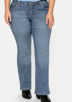 Bootcut-Jeans mit Used-Effekten