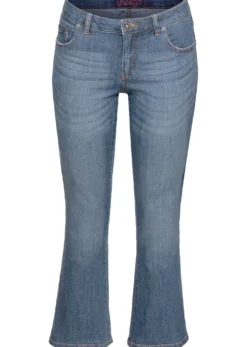 Bootcut-Jeans mit Used-Effekten