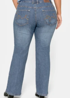 Bootcut-Jeans mit Used-Effekten