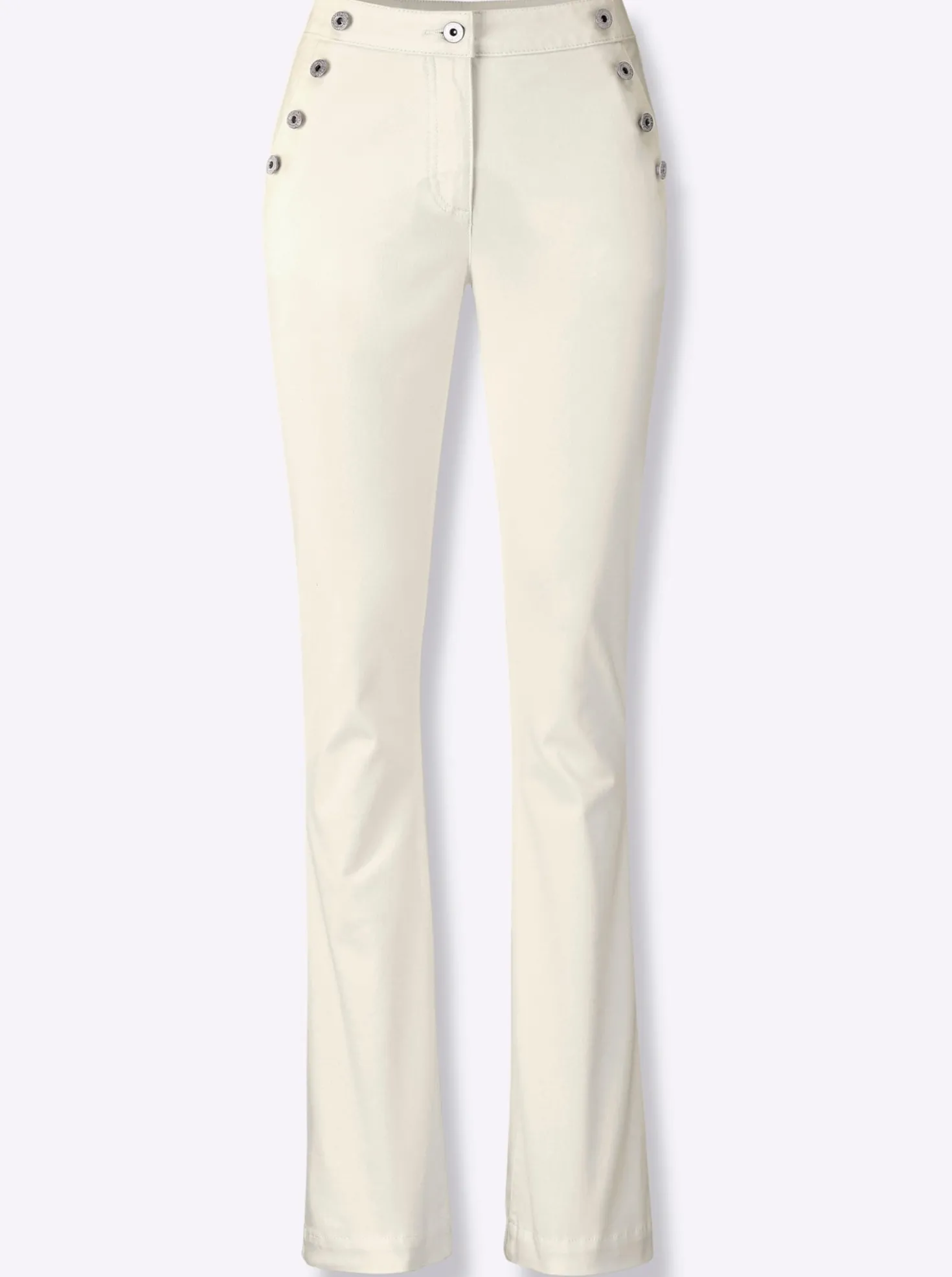 Bootcut-Jeans mit Zierknöpfen