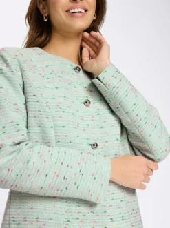 Bouclé-Blazer mit aufgesetzten Taschen