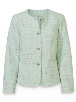 Bouclé-Blazer mit aufgesetzten Taschen