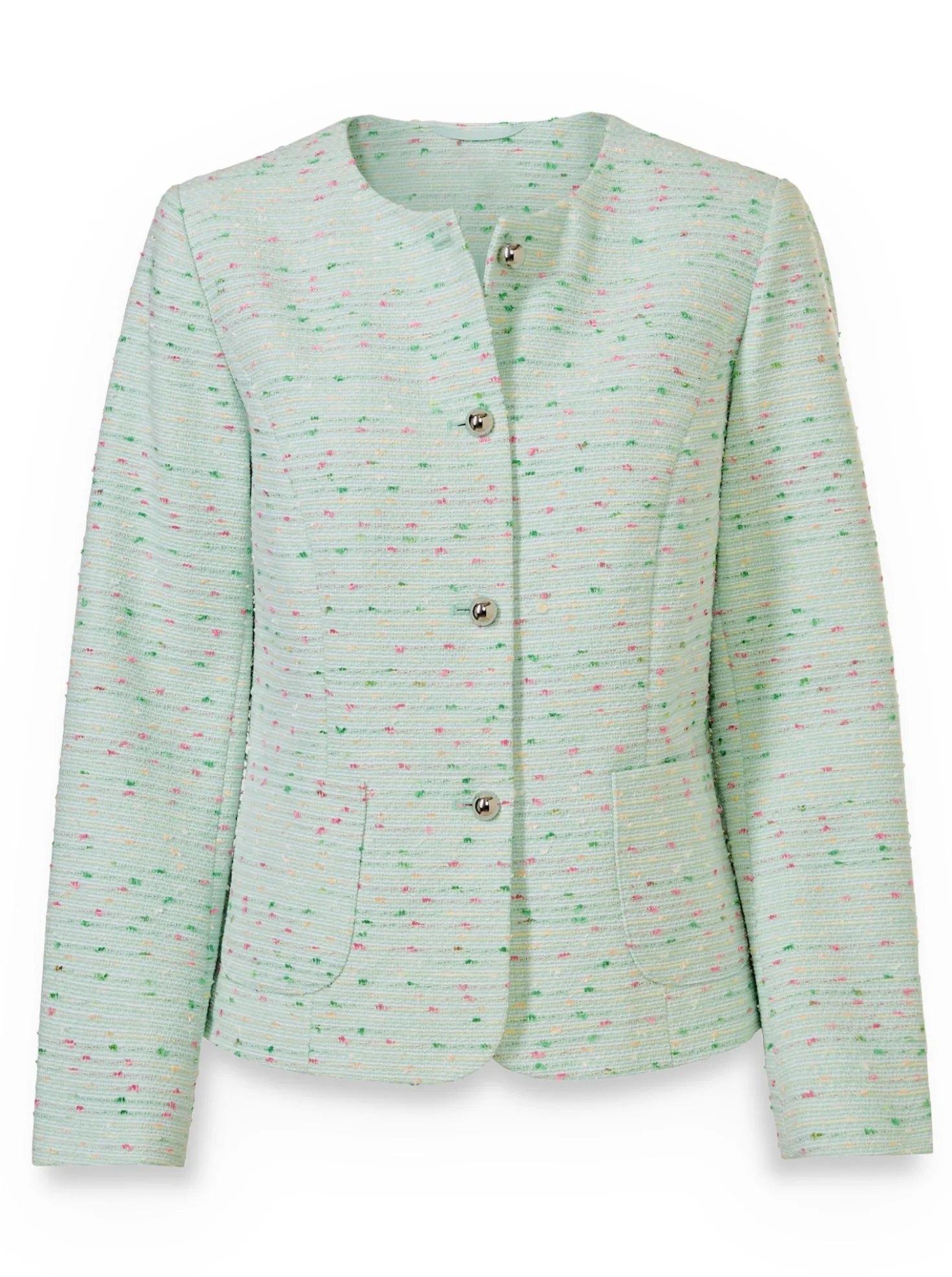 Bouclé-Blazer mit aufgesetzten Taschen