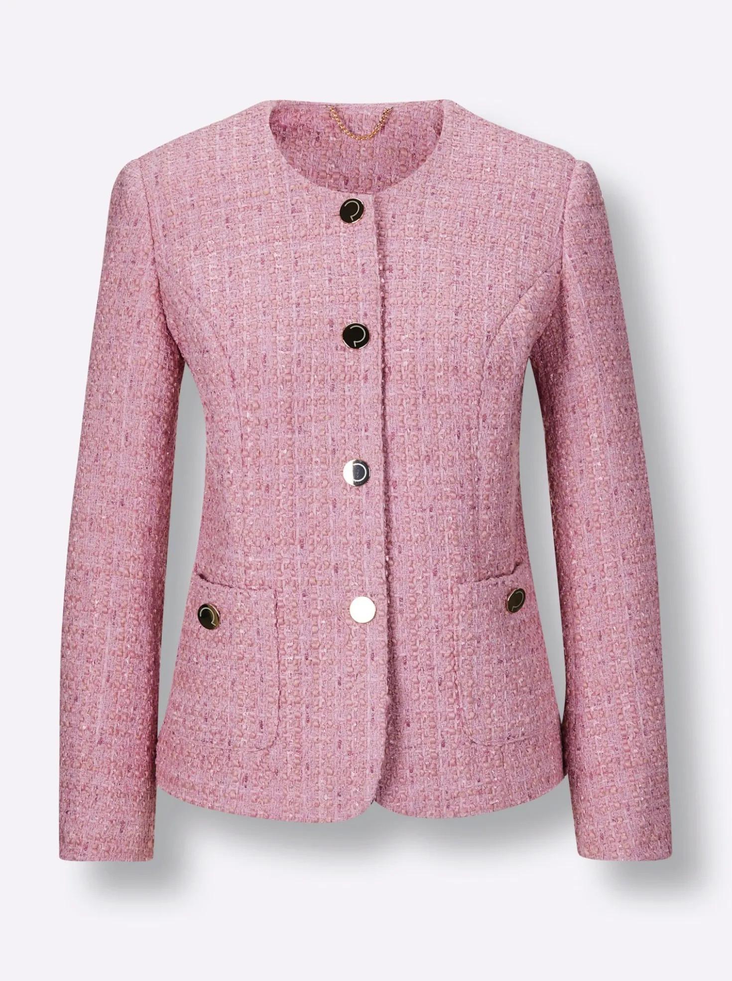 Bouclé-Blazer mit 30% Wolle