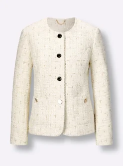 Bouclé-Blazer mit 30% Wolle