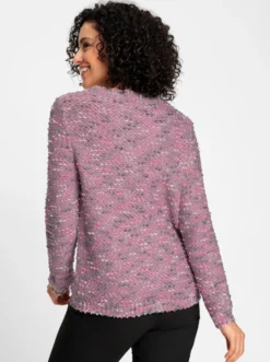 Bouclé-Pullover in Linksstrick
