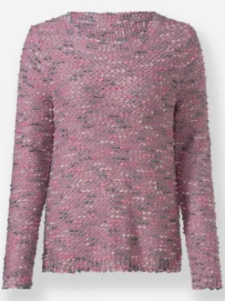 Bouclé-Pullover in Linksstrick