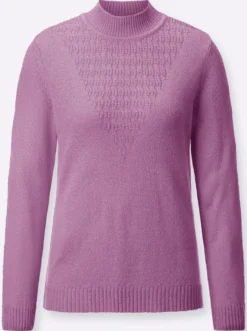 Bouclé-Pullover mit Rippenbündchen
