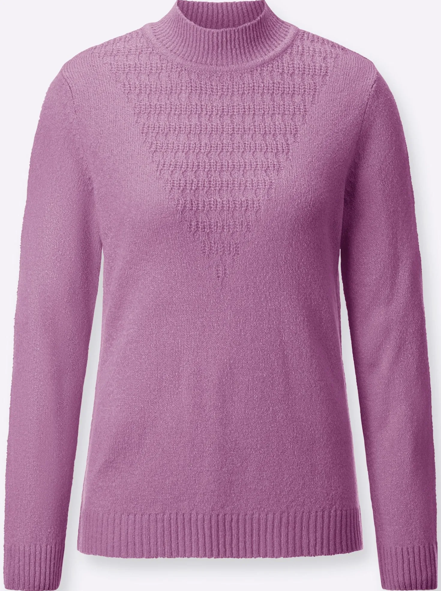 Bouclé-Pullover mit Rippenbündchen