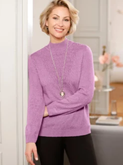 Bouclé-Pullover mit Rippenbündchen