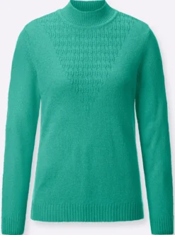Bouclé-Pullover mit Rippenbündchen