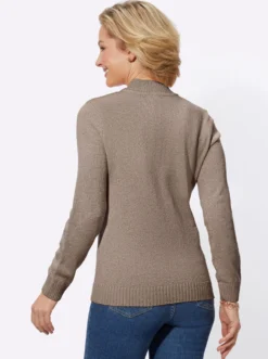 Bouclé-Pullover mit Rippenbündchen