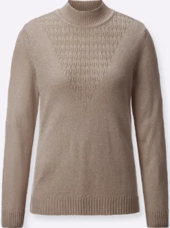 Bouclé-Pullover mit Rippenbündchen
