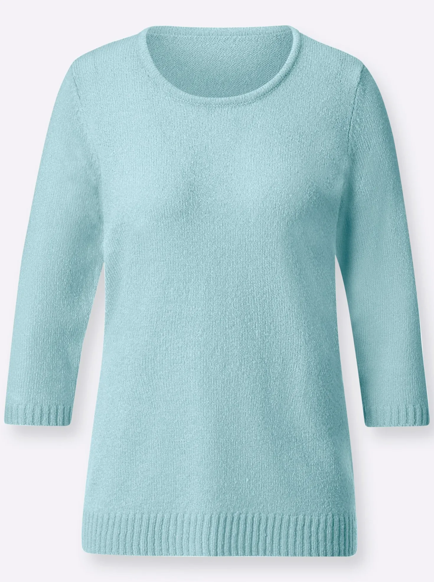 Bouclé-Pullover mit 3/4-Ärmeln