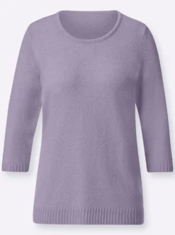 Bouclé-Pullover mit 3/4-Ärmeln