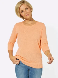 Bouclé-Pullover mit 3/4-Ärmeln