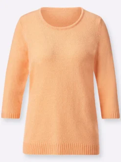 Bouclé-Pullover mit 3/4-Ärmeln