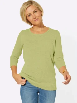 Bouclé-Pullover mit 3/4-Ärmeln