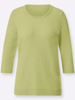 Bouclé-Pullover mit 3/4-Ärmeln
