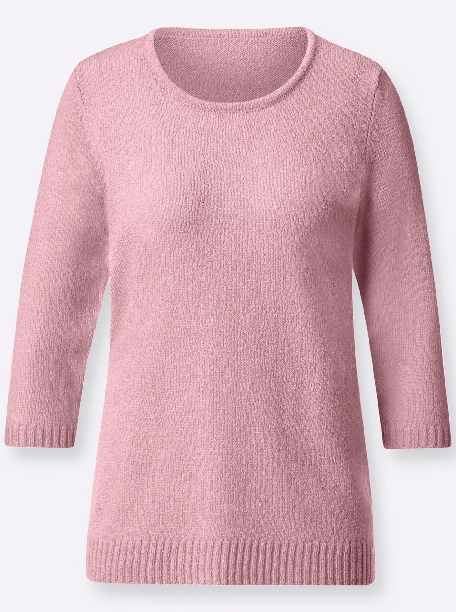Bouclé-Pullover mit 3/4-Ärmeln