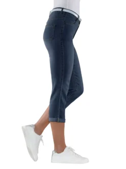 Caprijeans inkl. Glitzer-Gürtel, Stretch-Qualität