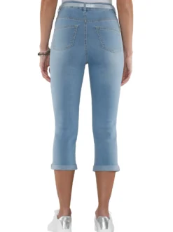 Caprijeans inkl. Glitzer-Gürtel, Stretch-Qualität