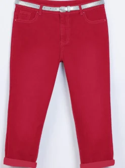 Caprijeans inklusive Gürtel