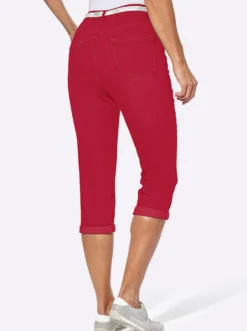 Caprijeans inklusive Gürtel